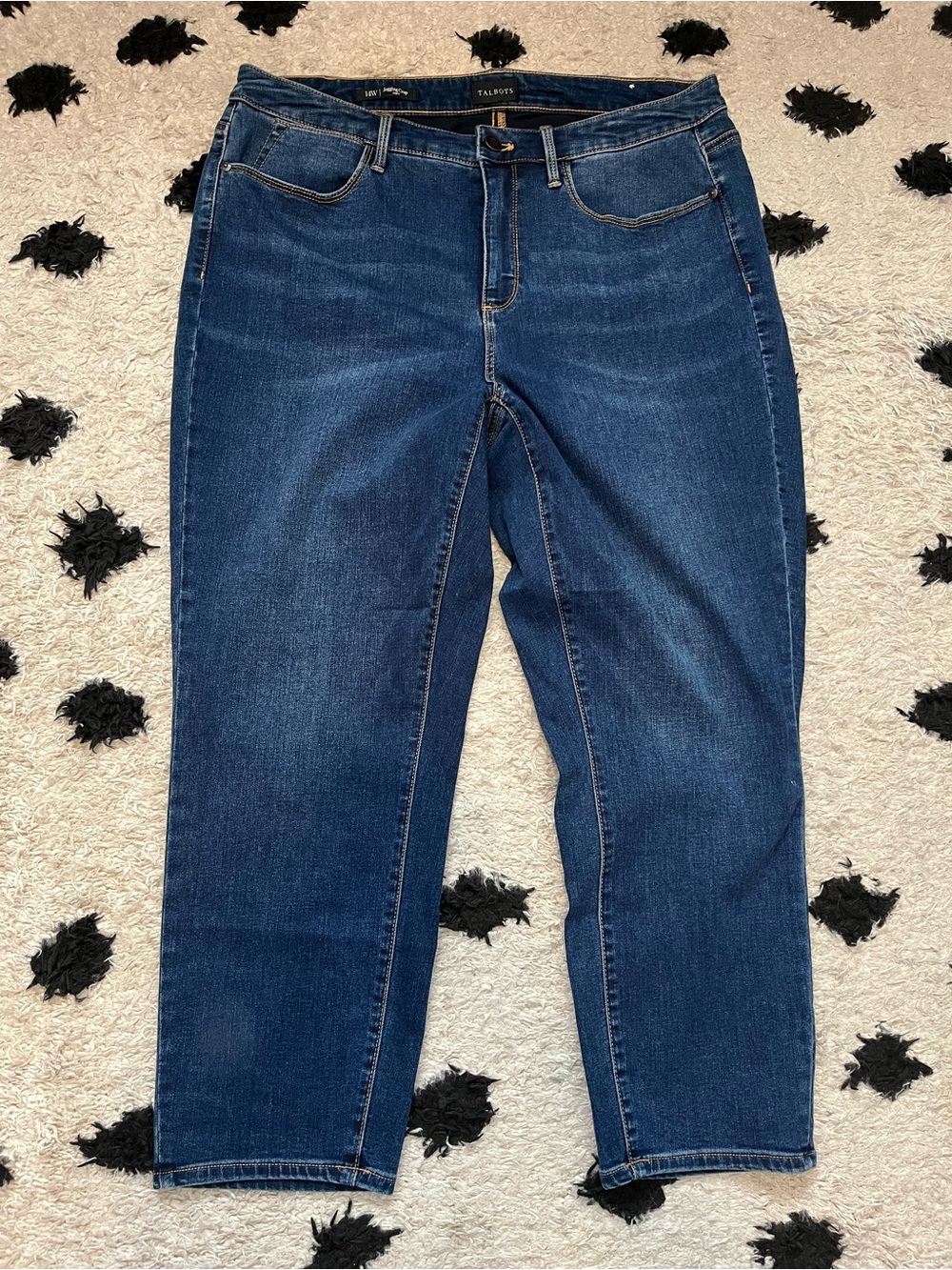 Talbots size 14W Jegging Crop curvy Dark Blue Cropped Stretch Jeans